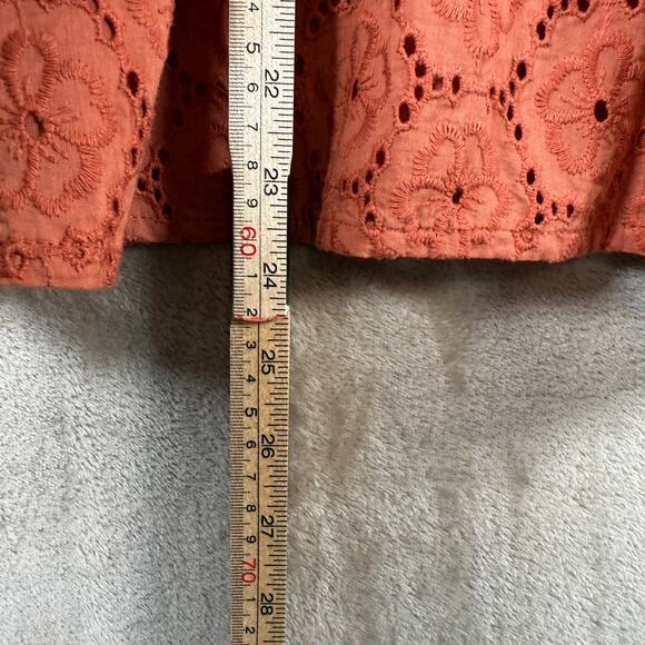 Roller Rabbit Glyn Eyelet Long Sleeve Cotton Blouse Boho Peasant Cottagecore | M - Picture 11 of 13